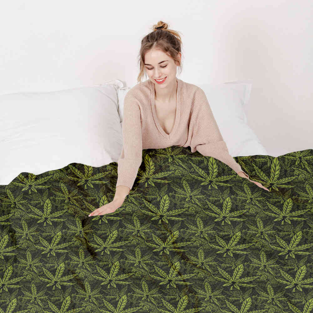 Set de ropa de cama con manta terapéutica de hoja de cáñamo