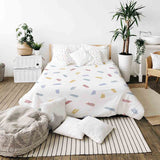 Juego de ropa de cama con mantas terapéuticas y rayas de colores
