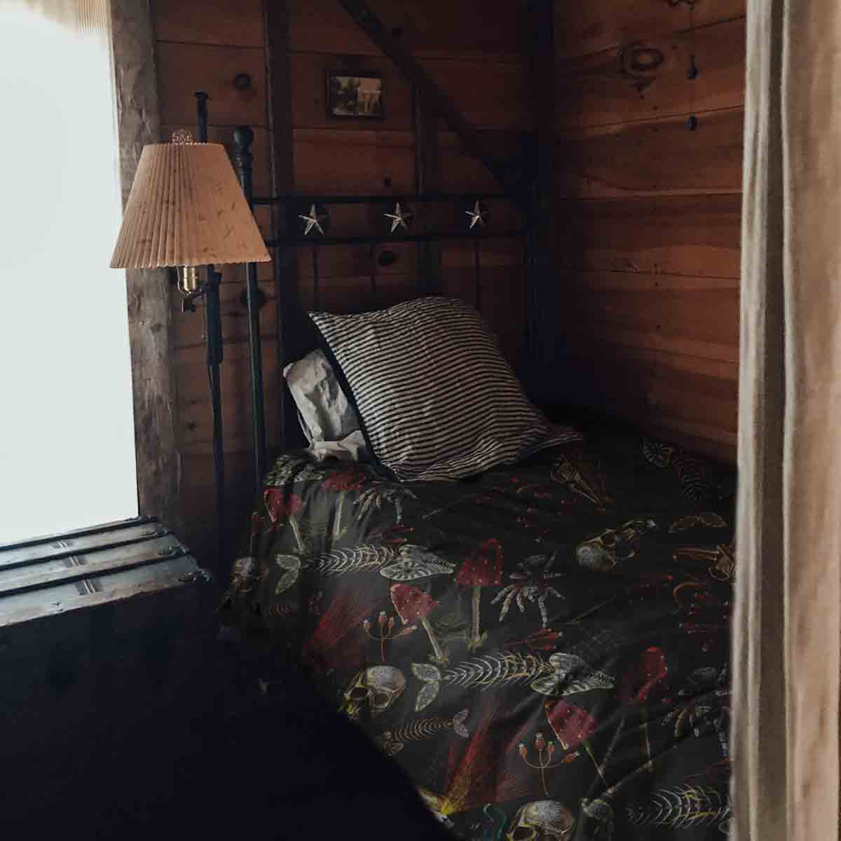 Set de ropa de cama con manta terapéutica Halloween esqueleto