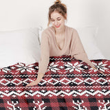 Set de ropa de cama con manta terapéutica de cuadros con reno