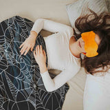 Set de ropa de cama con manta terapéutica negra con telaraña