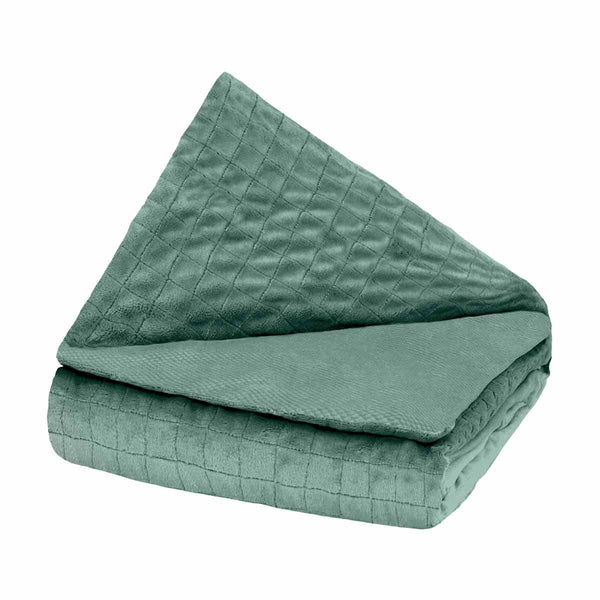 Manta terapéutica original - Manta con peso con funda para las 4 estaciones en verde menta para adultos