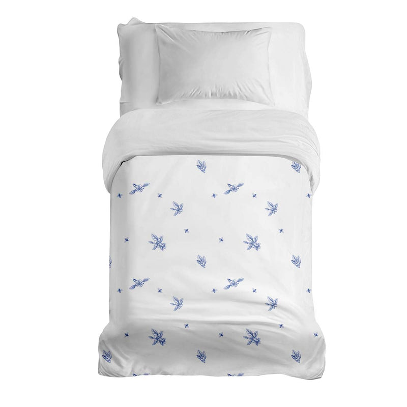 Manta terapéutica original - Funda de algodón Flor azul
