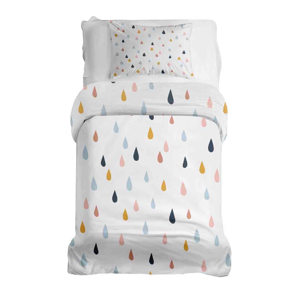 Set de ropa de cama con mantas terapéuticas y gotas de colores