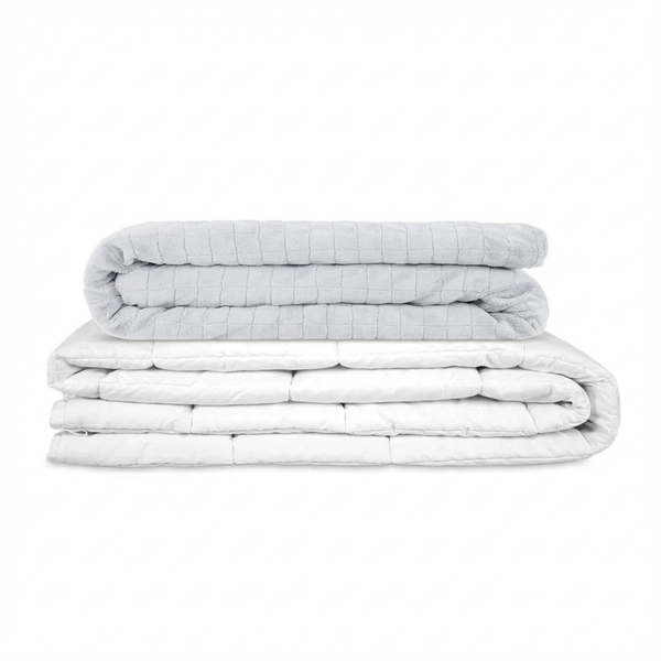 Manta terapéutica original - Manta con peso con funda para las 4 estaciones en verde abeto para adultos