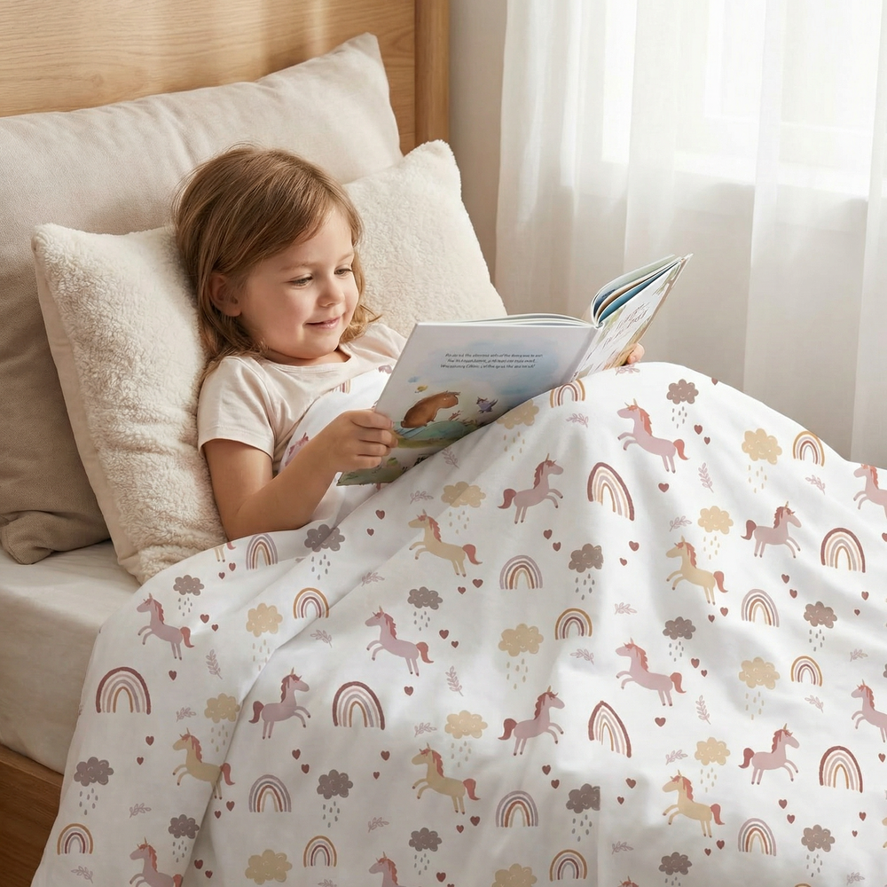 Manta terapéutica original - Manta de peso unicornio con funda de algodón para niños