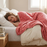 Manta terapéutica original - Manta con peso con funda para las 4 estaciones en rosa para adultos