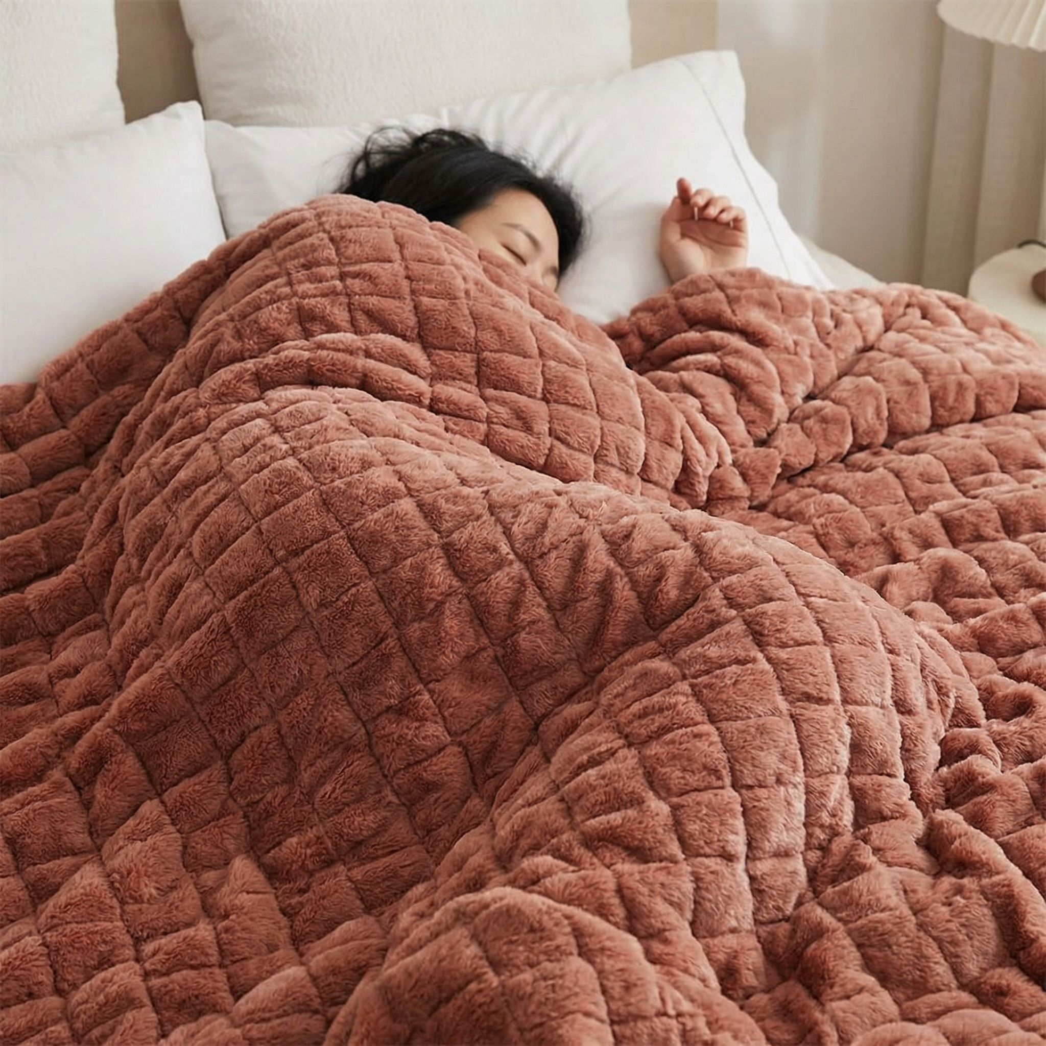 Manta terapéutica original - Manta con peso con funda para las 4 estaciones en verde abeto para adultos