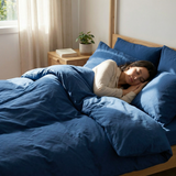 Manta terapéutica original - Manta con peso con funda de algodón en azul para adultos