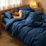 Manta terapéutica original - Manta con peso con funda de algodón en azul para adultos