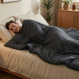 Manta terapéutica original - Manta con peso con funda de algodón en gris oscuro para adultos