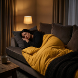 Manta terapéutica original - Manta con peso con funda de algodón en amarillo para adultos