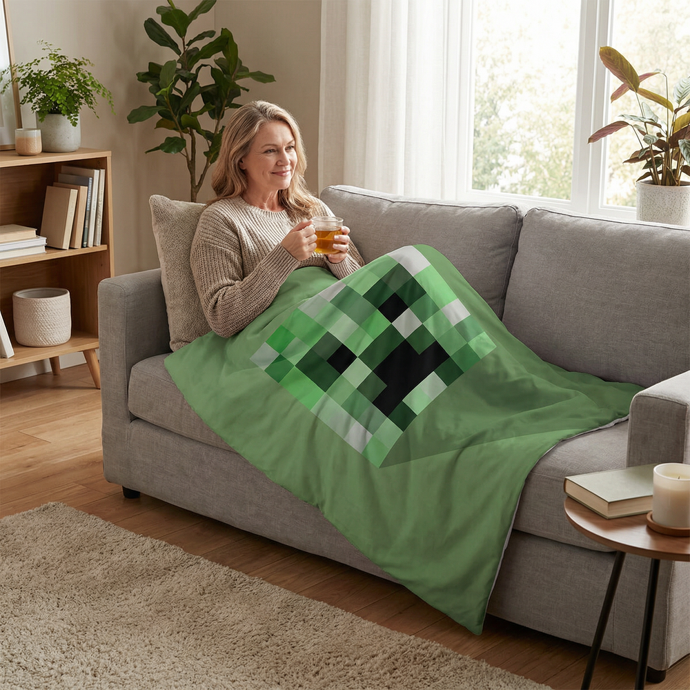 Manta terapéutica original - Manta con peso Minecraft Creeper con funda de algodón para niños y adultos