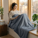 Manta terapéutica original - Manta con peso con funda de algodón en azul acero para adultos