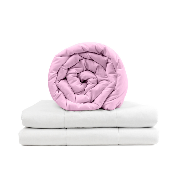 Manta terapéutica original - Manta con peso con funda de algodón en rosa para adultos