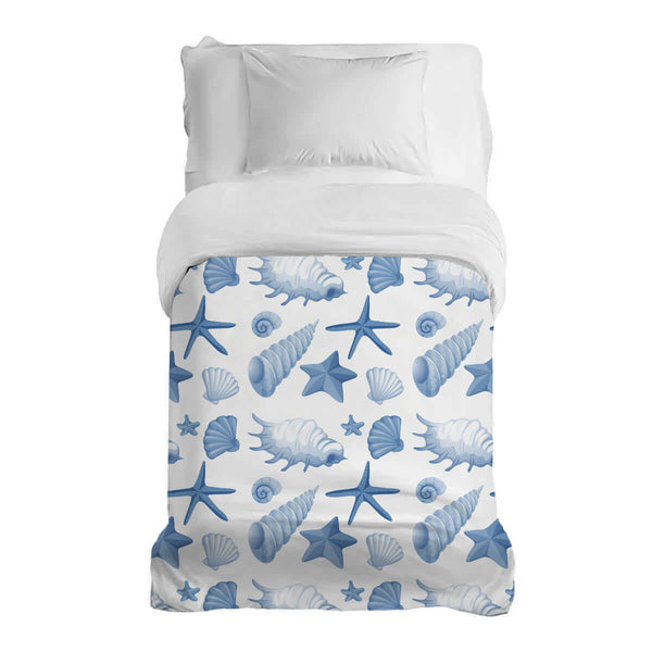 Manta terapéutica original - Funda de algodón con conchas azules