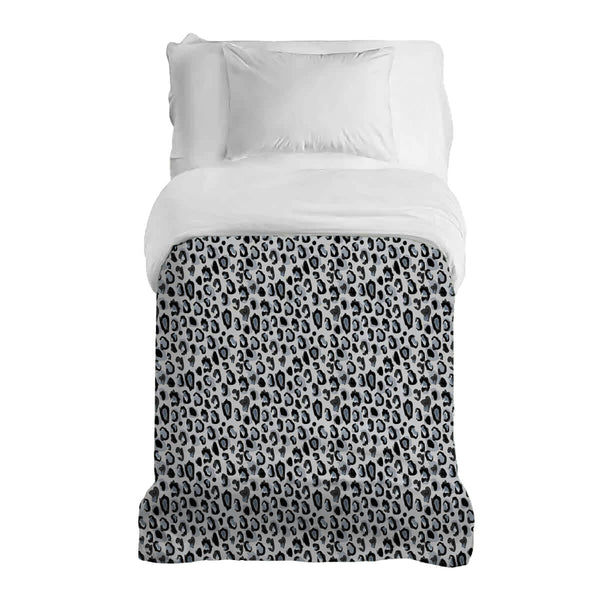 Manta terapéutica original - Funda de algodón negro blanco con estampado de leopardo