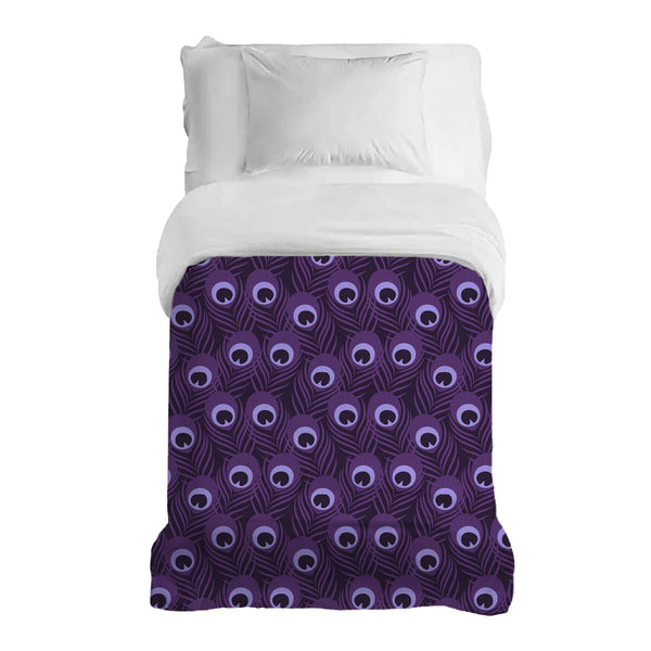 Manta terapéutica original - Funda de algodón lila pluma de pavo real