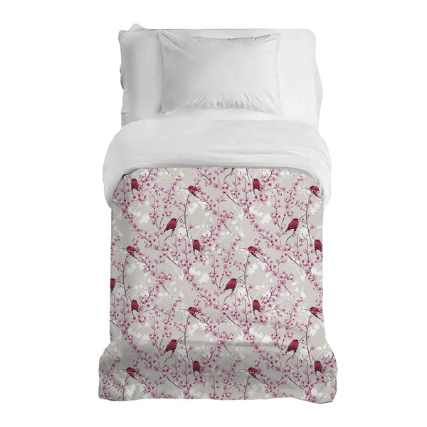 Manta terapéutica original - Funda de algodón con flores de cerezo y pájaros