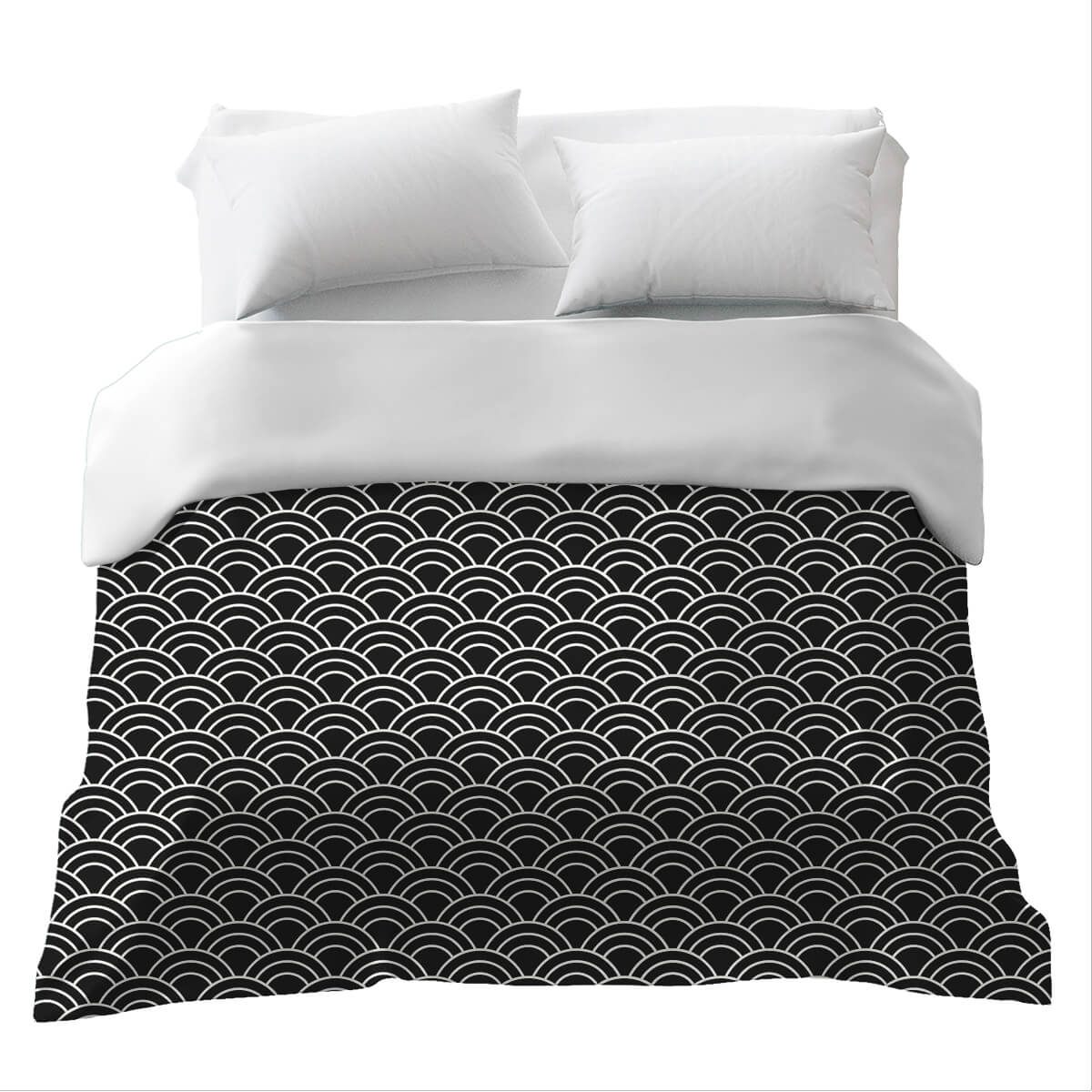 Manta terapéutica original - Funda de algodón negro blanco arcos