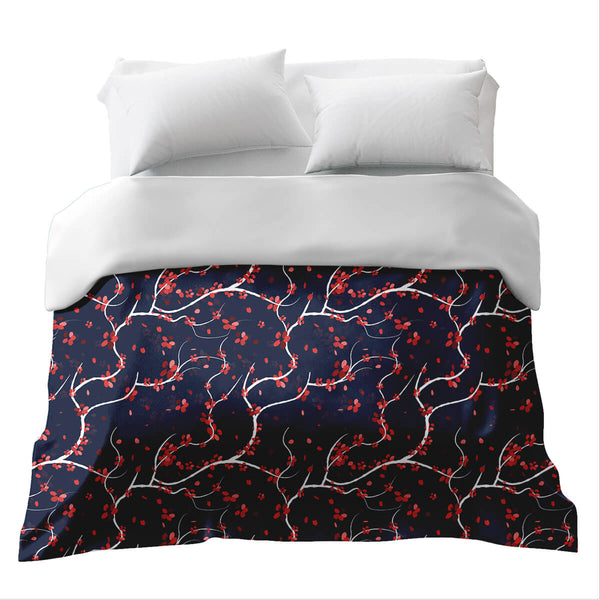 Manta terapéutica original - Funda de algodón con flores de cerezo rojas