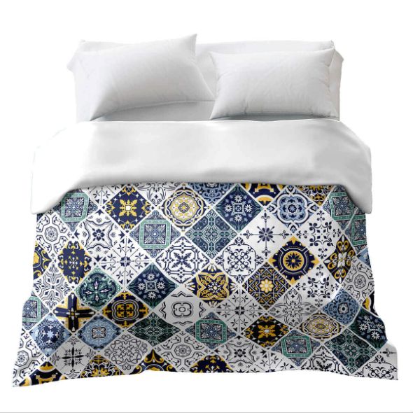 Manta terapéutica original - Funda de algodón Azulejos orientales