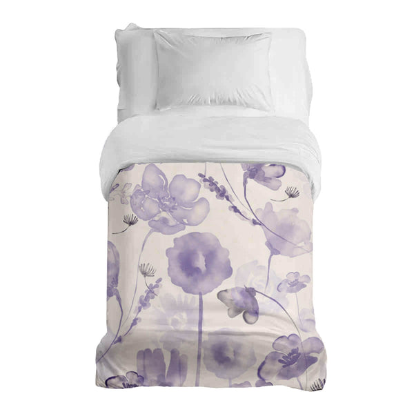 Manta terapéutica original - Funda de algodón lila acuarela flores