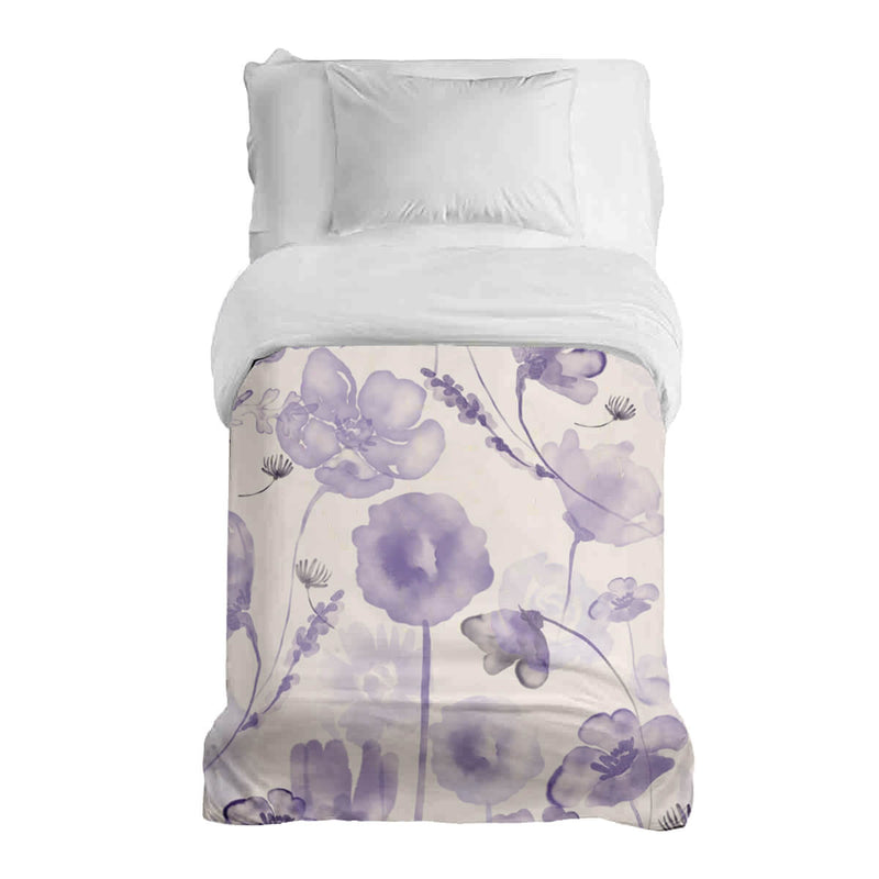 Manta terapéutica original - Funda de algodón lila acuarela flores