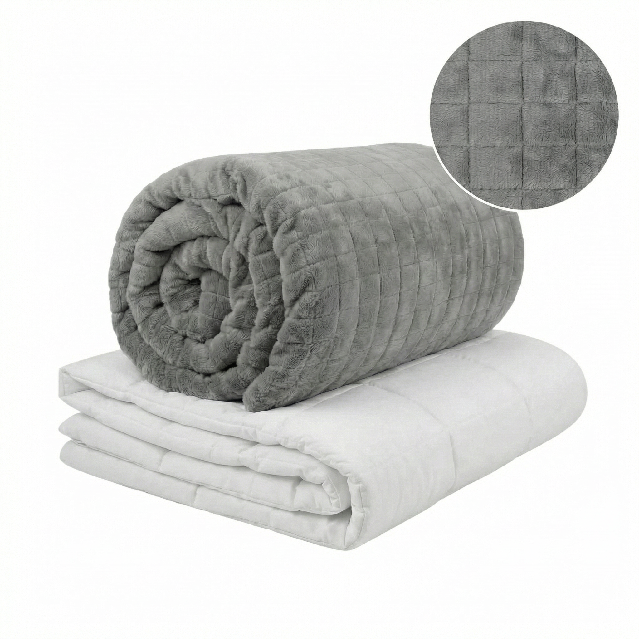 Manta terapéutica original - Manta con peso con funda para las 4 estaciones en gris para adultos