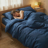 Manta terapéutica original - Manta con peso con funda de algodón en azul para adultos