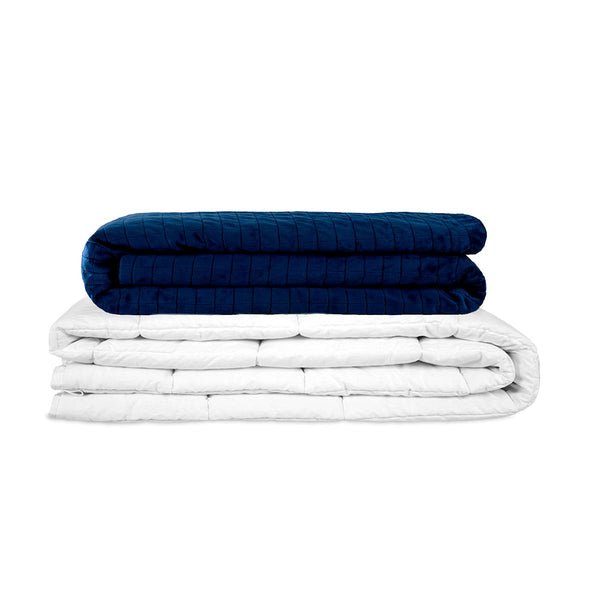 Manta terapéutica original - Manta con peso con funda para las 4 estaciones en azul para niños