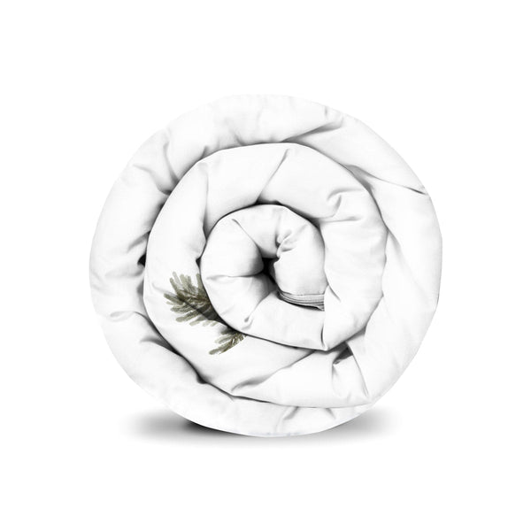 Manta terapéutica original - Funda de algodón en blanco con ramas