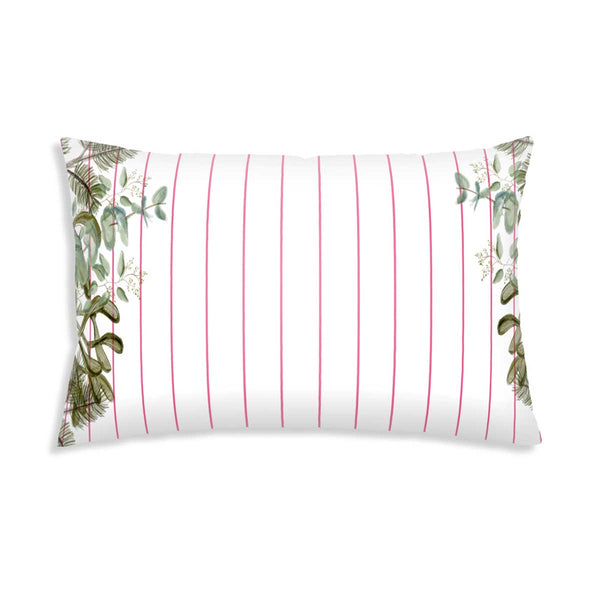 Almohada de salud blanca y roja con ramas para adultos