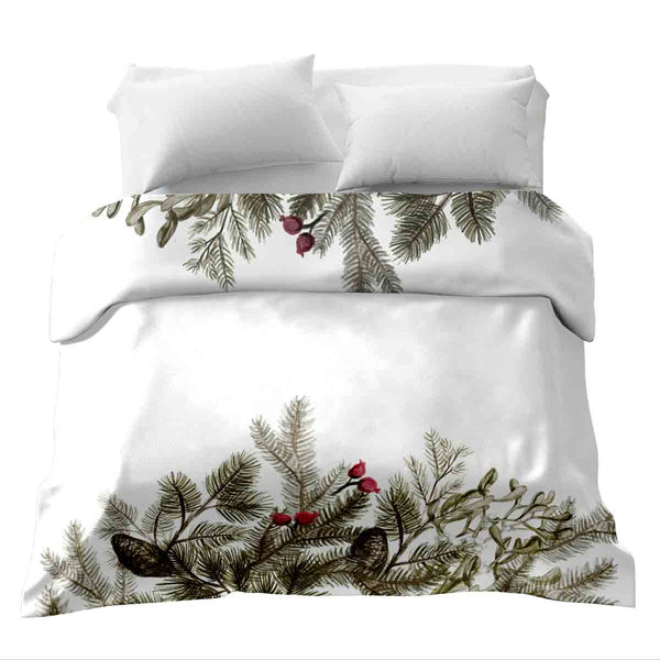 Manta terapéutica original - Funda de algodón en blanco con ramas