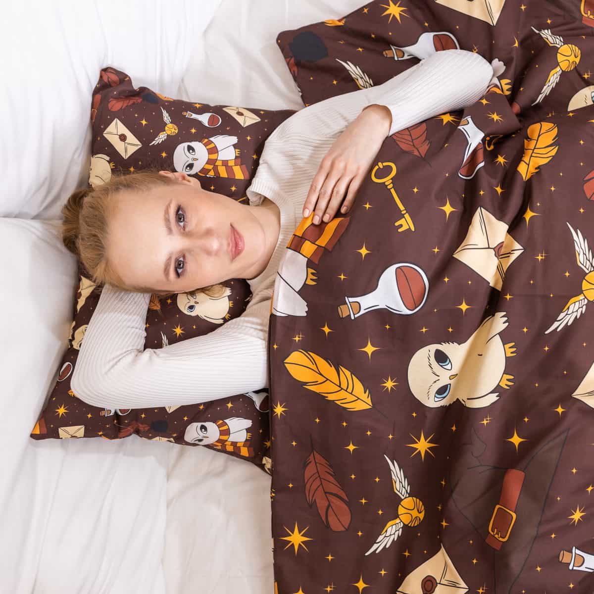 Manta terapéutica original - Funda de algodón marrón Hedwig