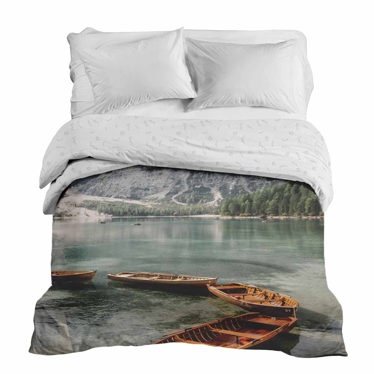 Manta terapéutica original - Funda de algodón Lago con botes