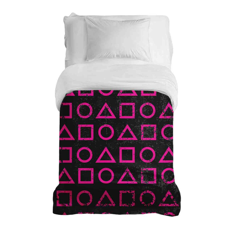 Manta terapéutica original - Funda de algodón rosa con formas Dalgona