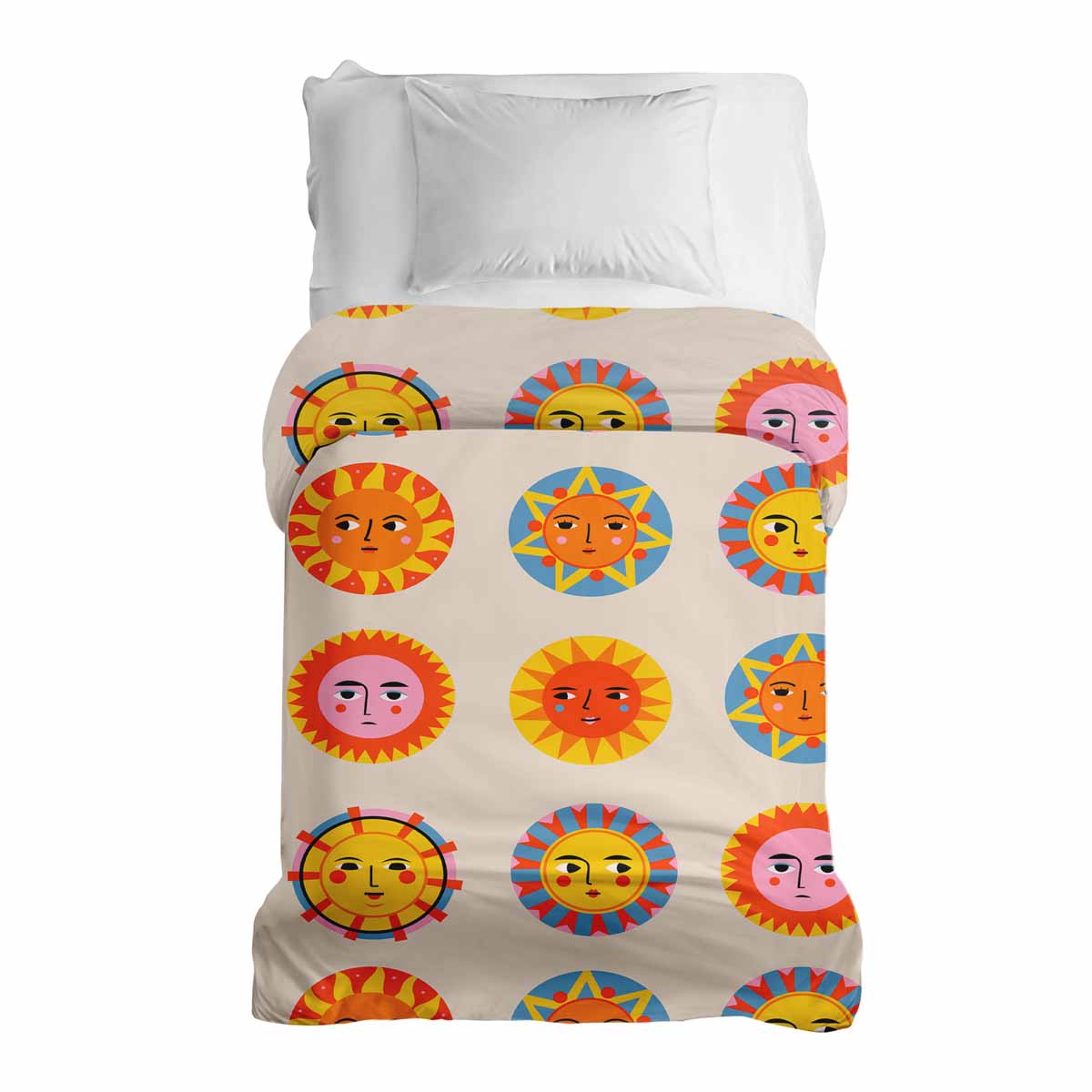 Manta terapéutica original - Funda de algodón beige con sol