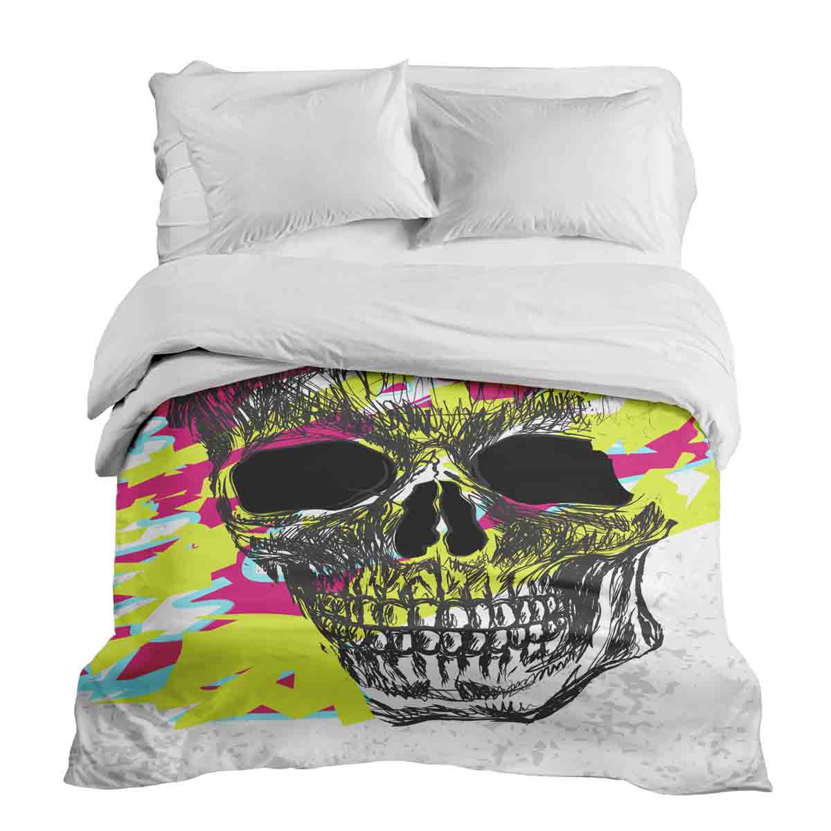 Manta terapéutica original - Funda de algodón Calavera Colorida