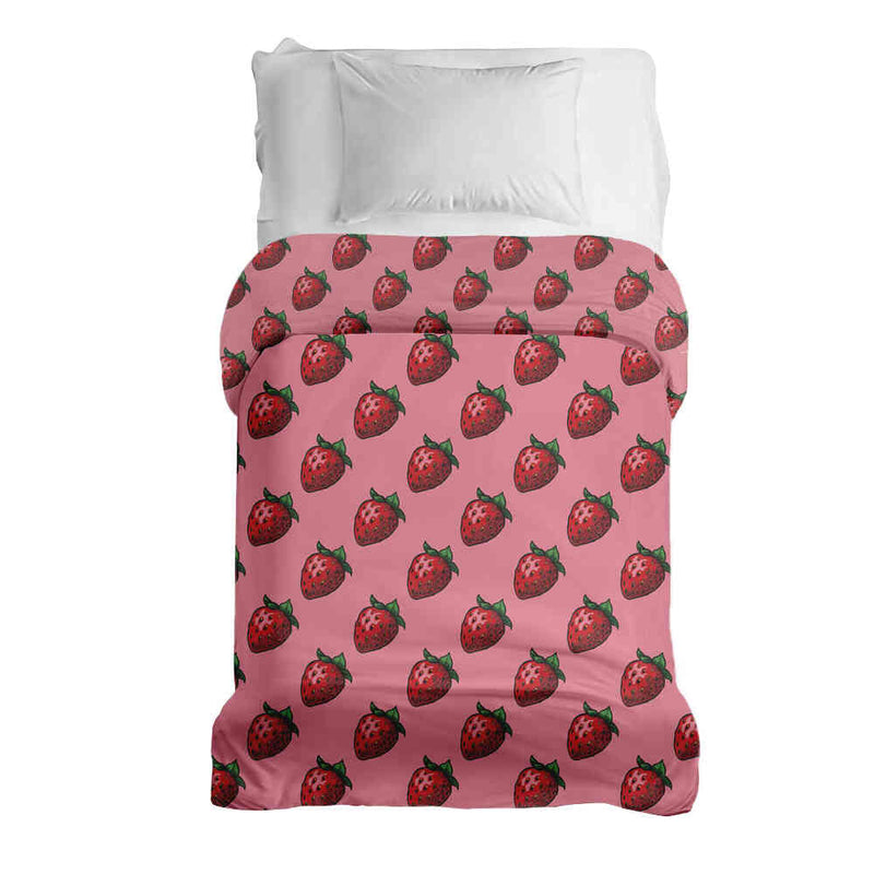 Manta terapéutica original - Funda de algodón rosa con fresas