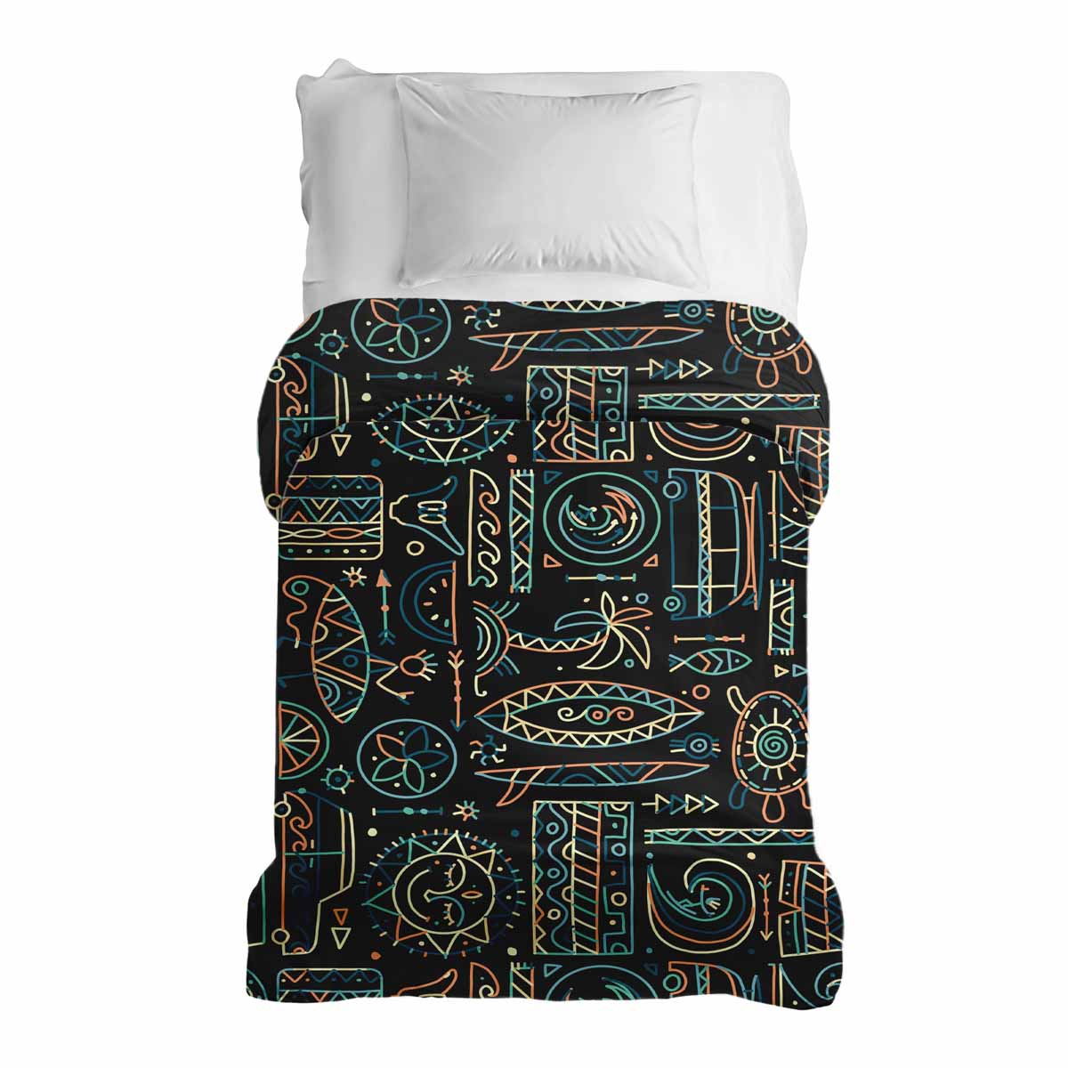 Manta terapéutica original - Funda de algodón con patrón hawaiano verde