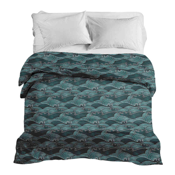 Manta terapéutica original - Funda de algodón ondas turquesa-verde