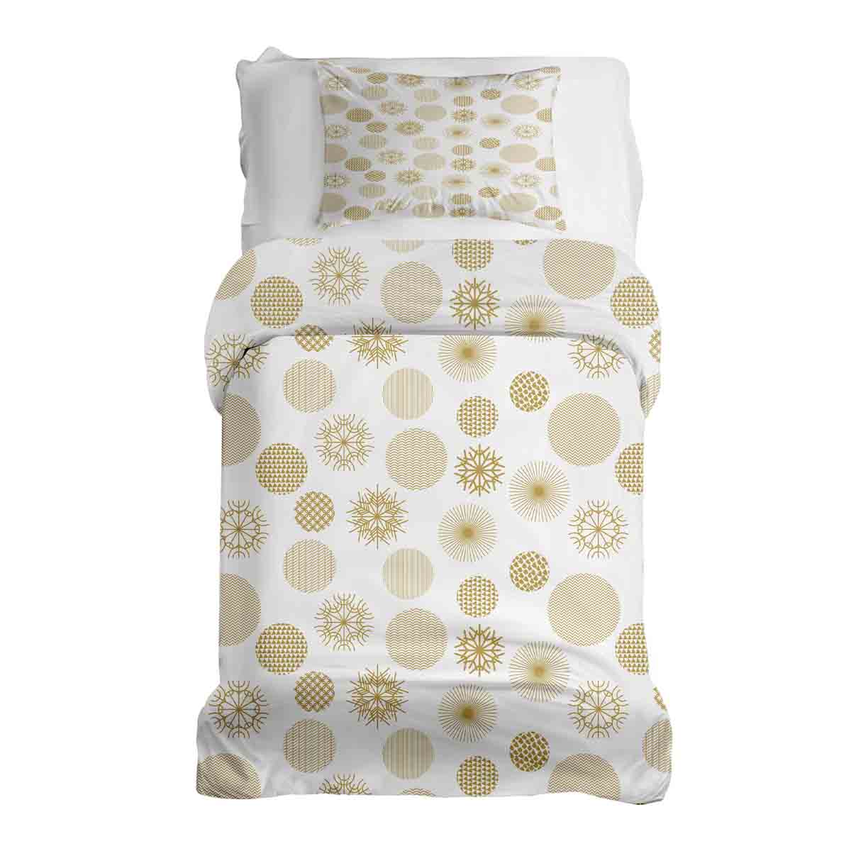 Set de ropa de cama con manta terapéutica y adorno navideño dorado