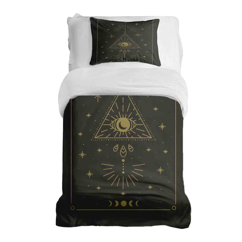 Juego de ropa de cama con manta terapéutica negro sol y cosmos