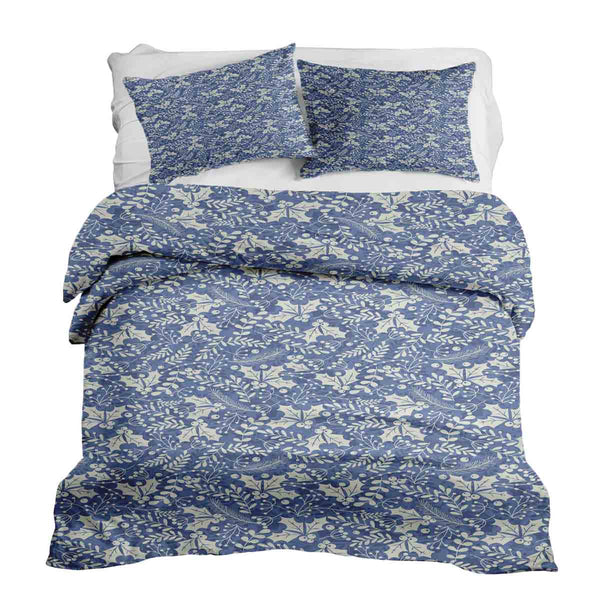 Set de ropa de cama con manta terapéutica azul Navidad