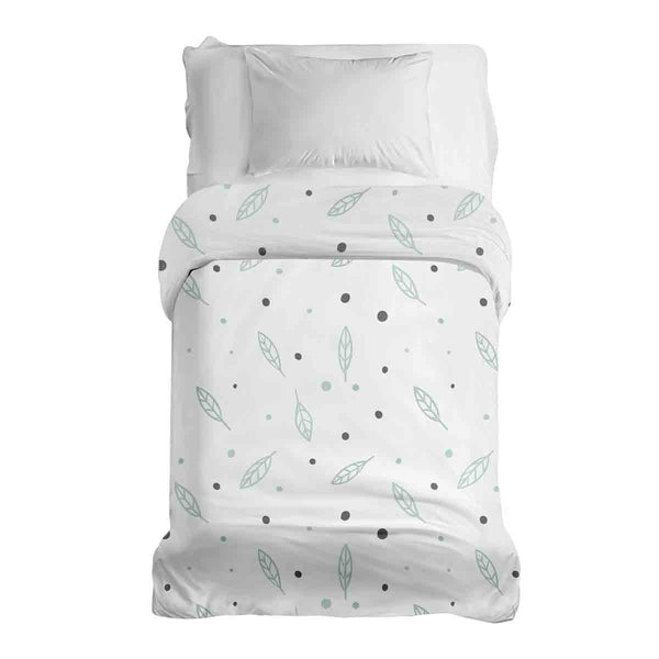 Manta terapéutica original - Funda de algodón blanca con plumas y puntos