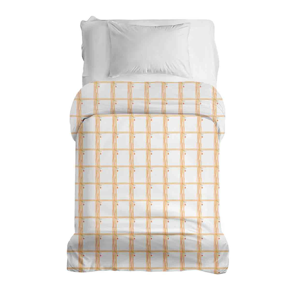 Manta terapéutica original - Funda de algodón amarillo a cuadros