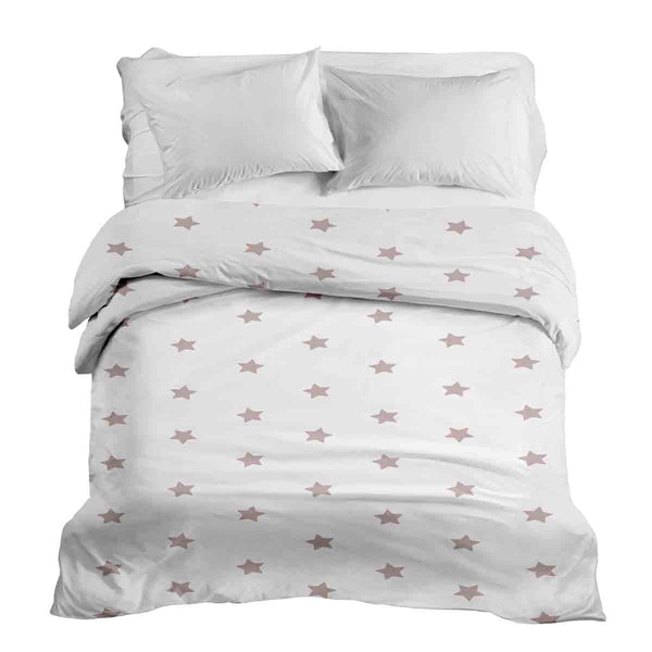 Manta terapéutica original - Funda de algodón blanca con estrellas rosas