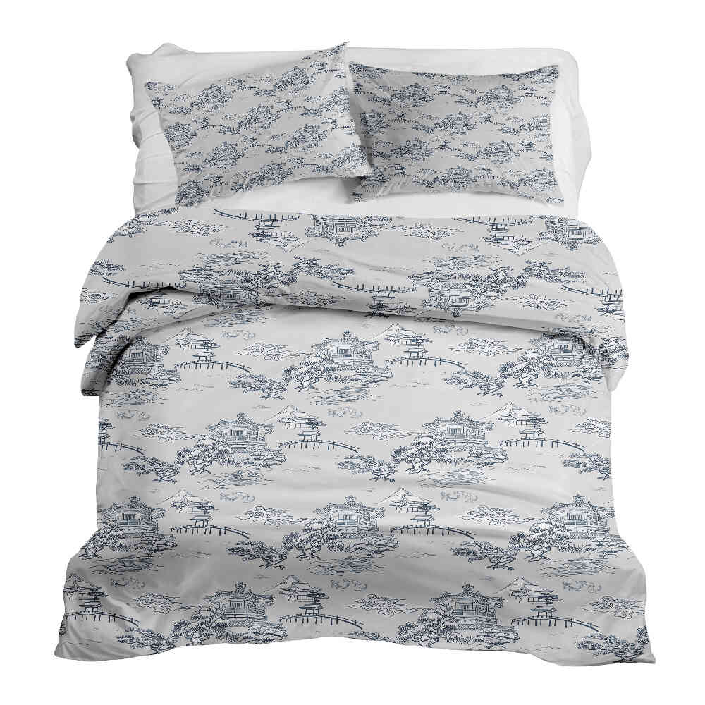 Set de ropa de cama con manta terapéutica gris muralla china