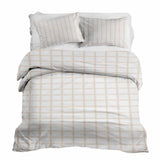 Set de ropa de cama y manta terapéutica naranja beige a cuadros